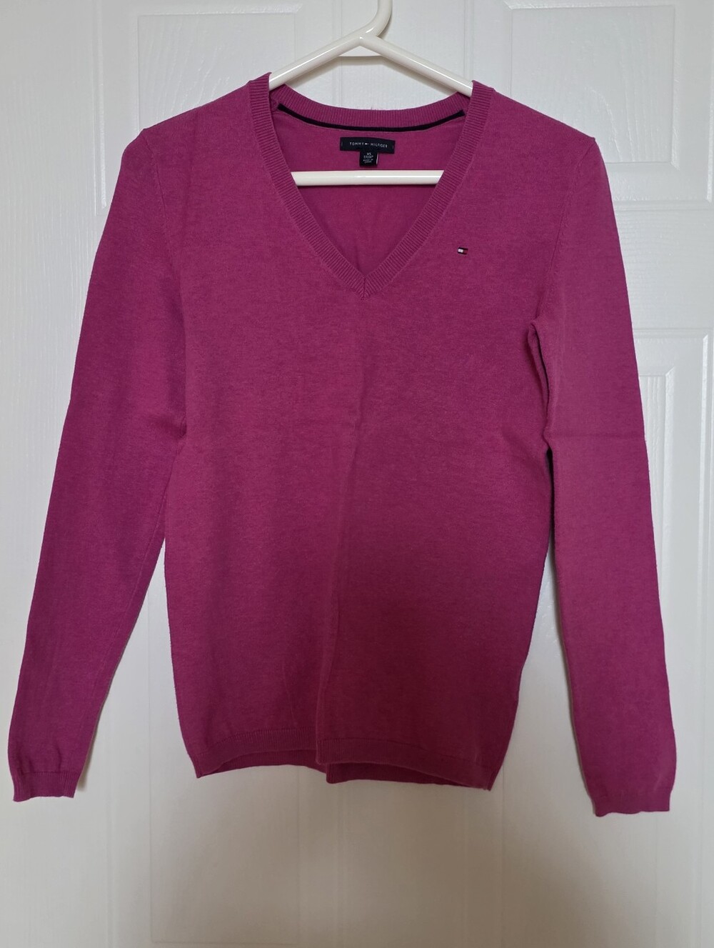 Tommy Hilfiger V-Neck Sweater Fuchsia XS